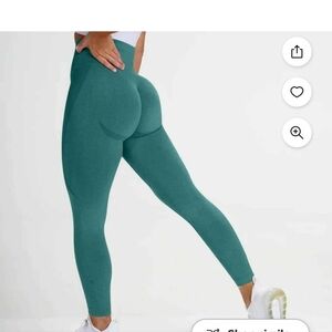 High Waisted Butt lifting  Varigated green leggings, size small